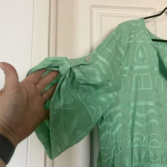 Blue Illusion green cotton tea dress - size 3X - Picture 6 of 6